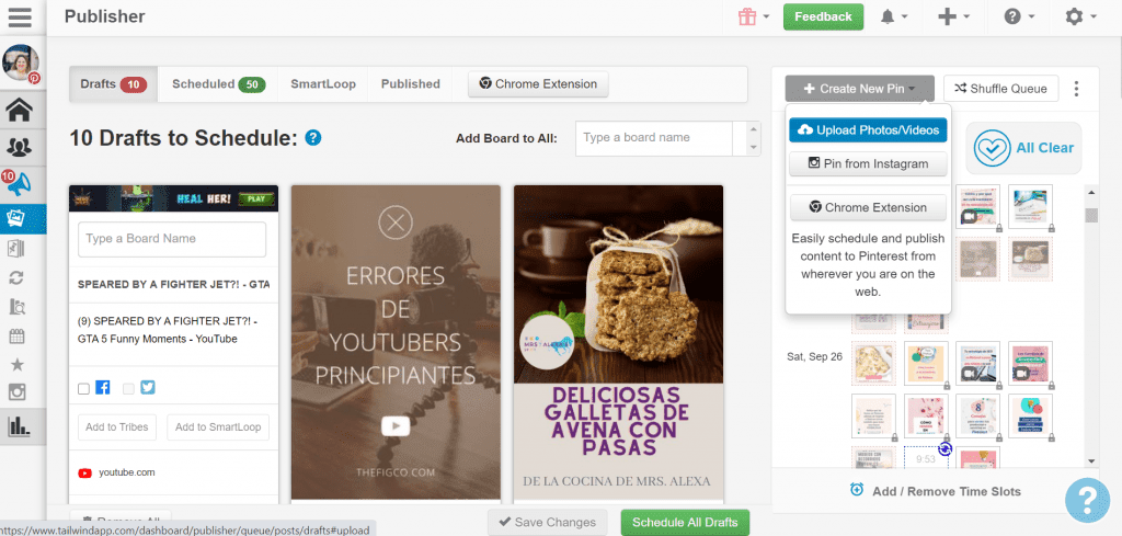 Crea tus pines desde Tailwind app